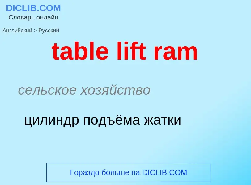 Как переводится table lift ram на Русский язык