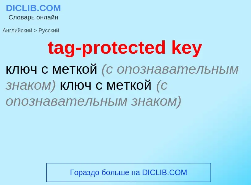 What is the Russian for tag-protected key? Translation of &#39tag-protected key&#39 to Russian