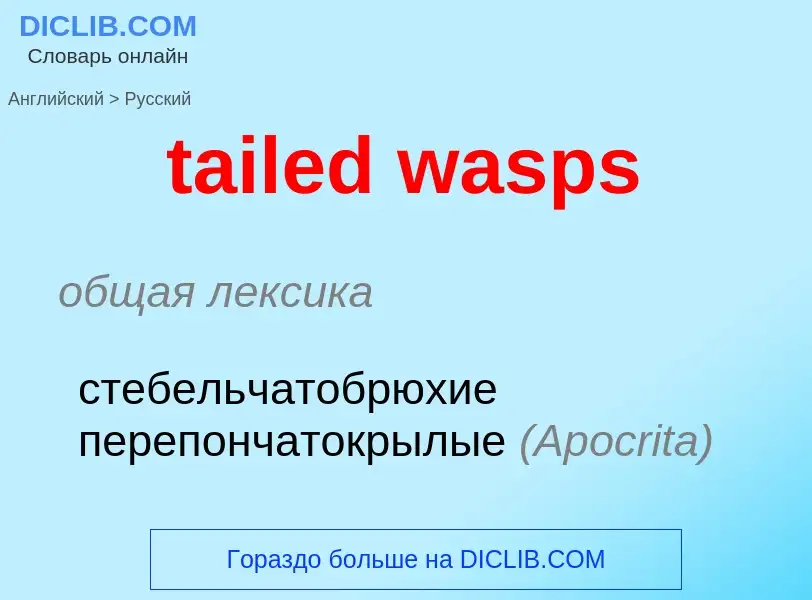 Μετάφραση του &#39tailed wasps&#39 σε Ρωσικά