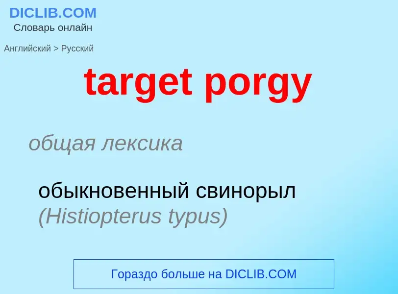 Como se diz target porgy em Russo? Tradução de &#39target porgy&#39 em Russo