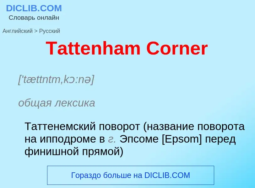 What is the الروسية for Tattenham Corner? Translation of &#39Tattenham Corner&#39 to الروسية