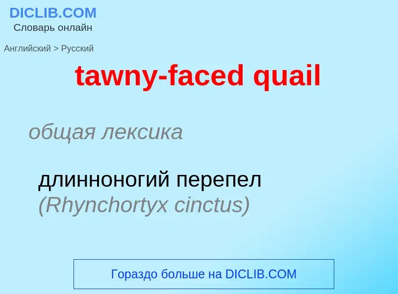 Μετάφραση του &#39tawny-faced quail&#39 σε Ρωσικά