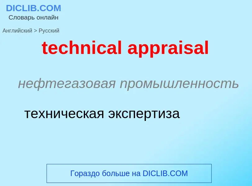 What is the Russian for technical appraisal? Translation of &#39technical appraisal&#39 to Russian