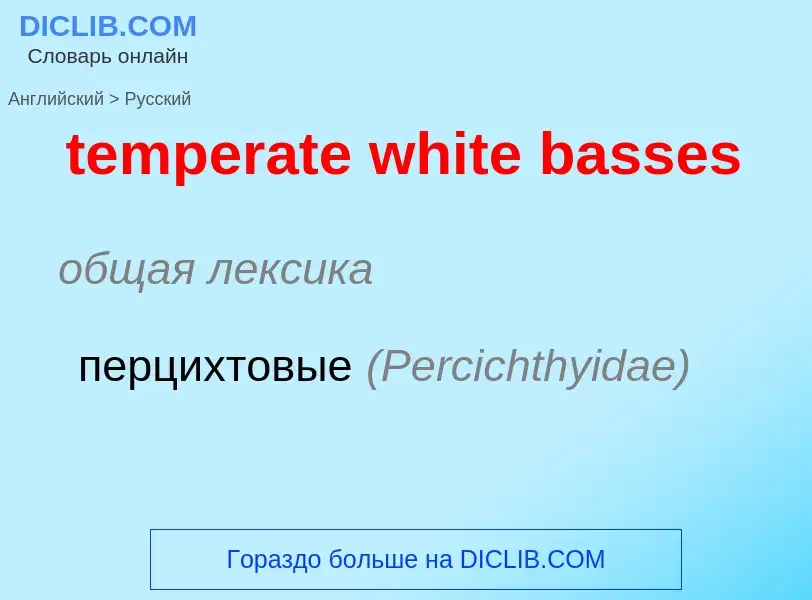 Как переводится temperate white basses на Русский язык