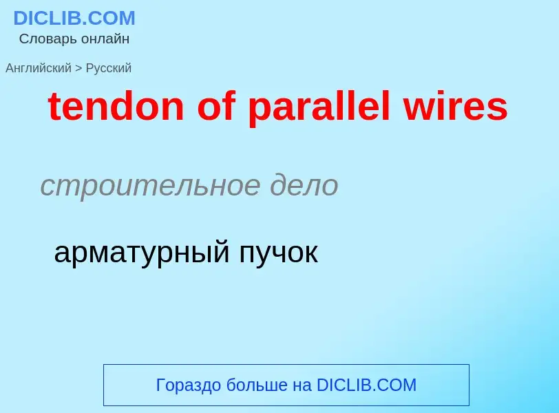 Как переводится tendon of parallel wires на Русский язык