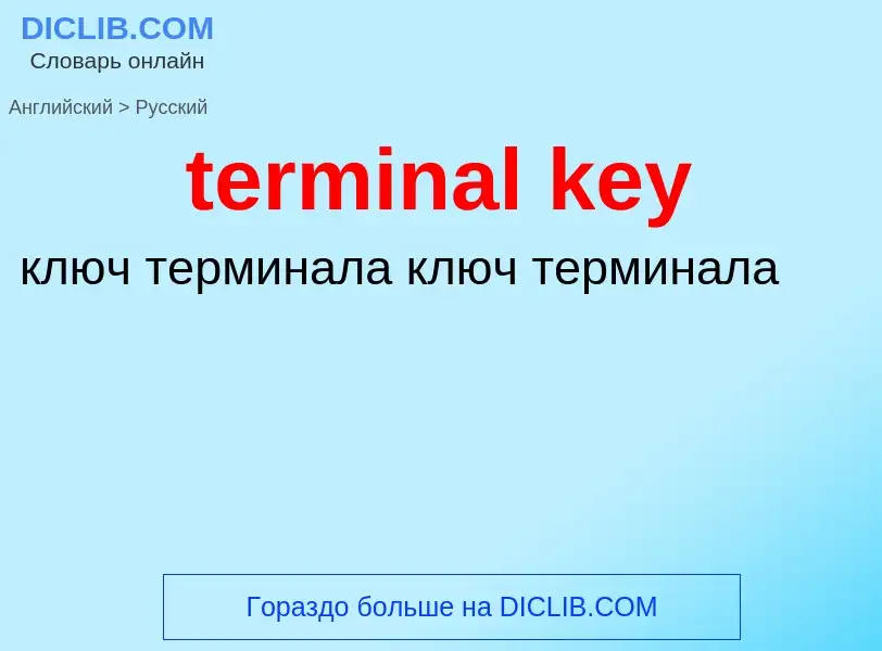 Как переводится terminal key на Русский язык