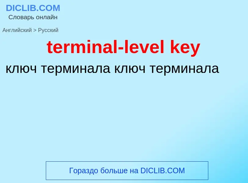 Как переводится terminal-level key на Русский язык