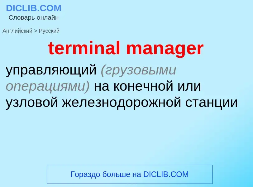 Как переводится terminal manager на Русский язык