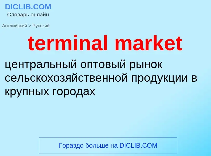 What is the Russian for terminal market? Translation of &#39terminal market&#39 to Russian