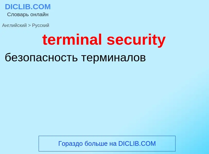 Vertaling van &#39terminal security&#39 naar Russisch