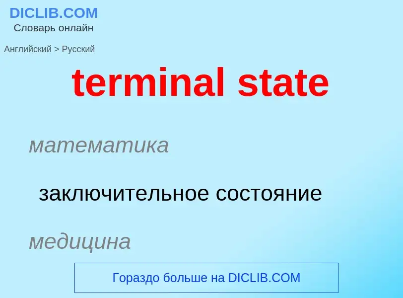 Vertaling van &#39terminal state&#39 naar Russisch