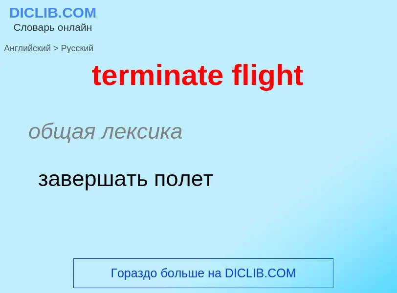 Как переводится terminate flight на Русский язык