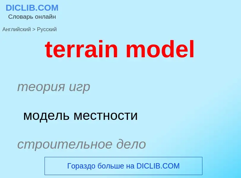 Как переводится terrain model на Русский язык