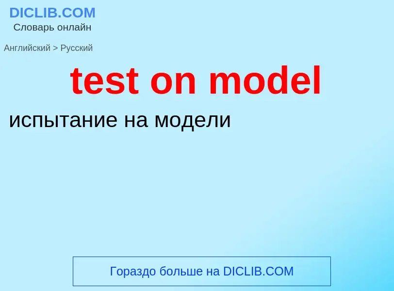 Как переводится test on model на Русский язык