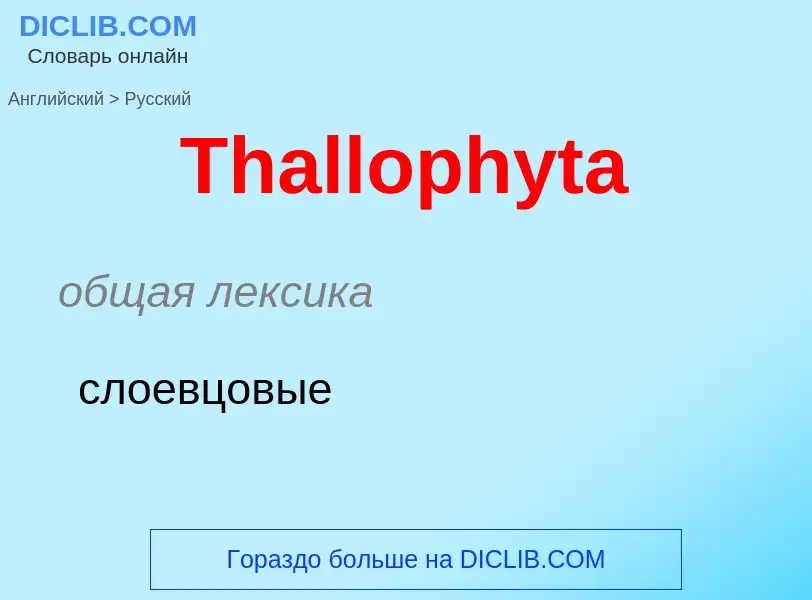 What is the الروسية for Thallophyta? Translation of &#39Thallophyta&#39 to الروسية