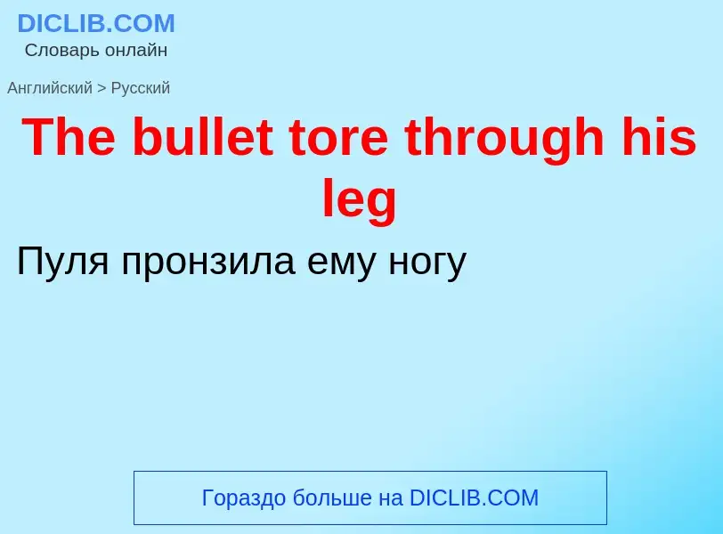 What is the الروسية for The bullet tore through his leg? Translation of &#39The bullet tore through 