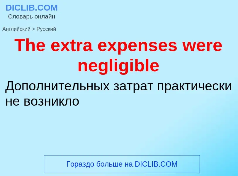 What is the الروسية for The extra expenses were negligible? Translation of &#39The extra expenses we