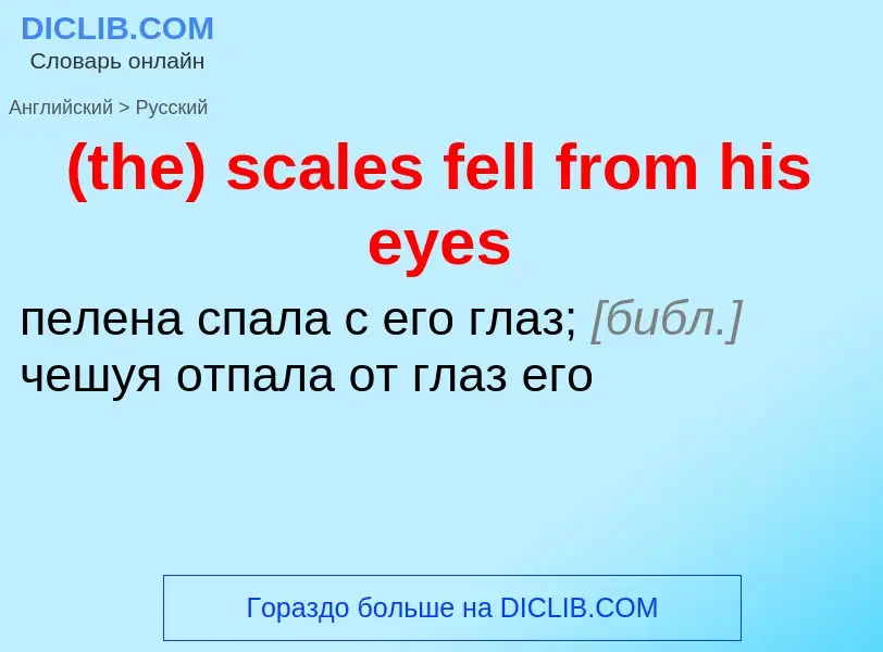 Как переводится (the) scales fell from his eyes на Русский язык