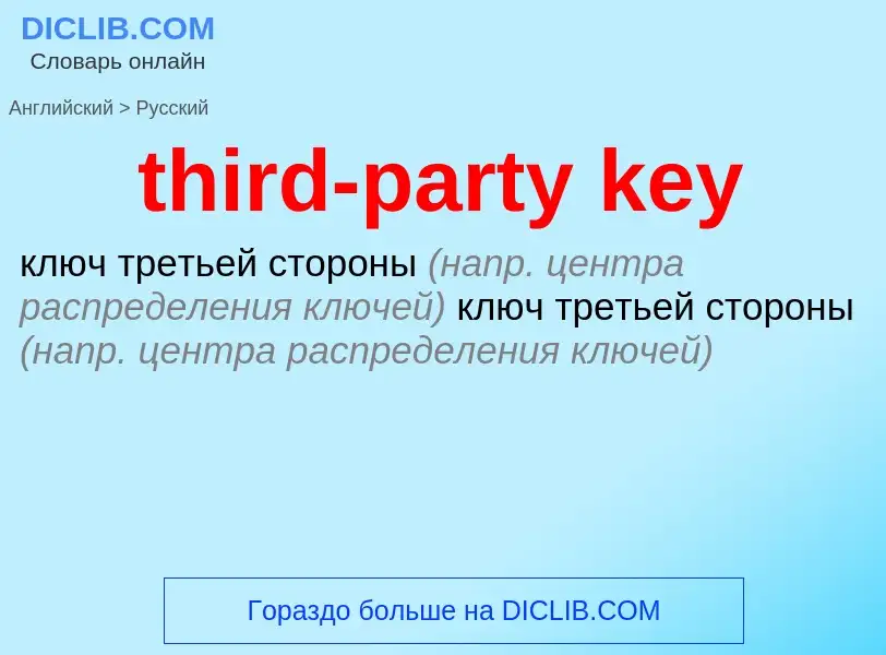 What is the Russian for third-party key? Translation of &#39third-party key&#39 to Russian