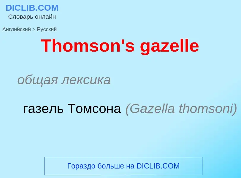 What is the الروسية for Thomson's gazelle? Translation of &#39Thomson's gazelle&#39 to الروسية