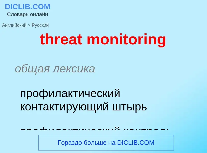 Как переводится threat monitoring на Русский язык