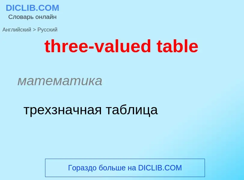 Как переводится three-valued table на Русский язык