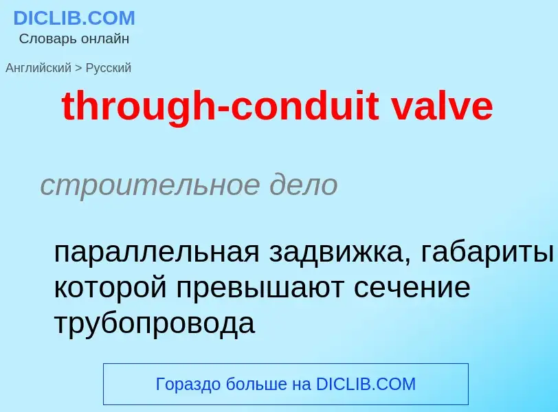 Как переводится through-conduit valve на Русский язык