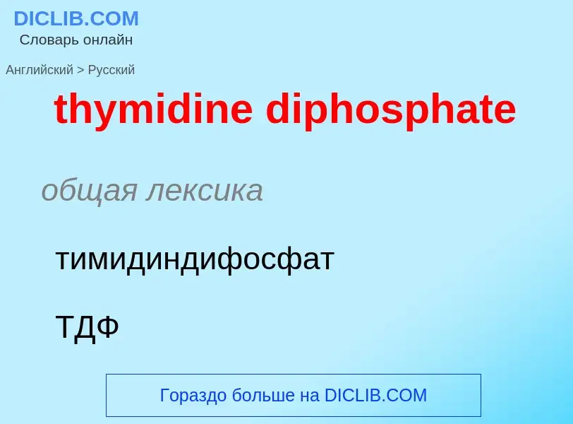 Как переводится thymidine diphosphate на Русский язык