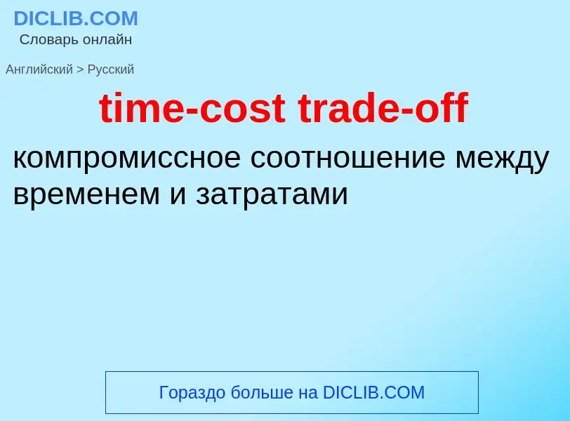 Vertaling van &#39time-cost trade-off&#39 naar Russisch