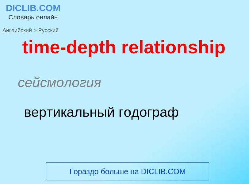 What is the Russian for time-depth relationship? Translation of &#39time-depth relationship&#39 to R