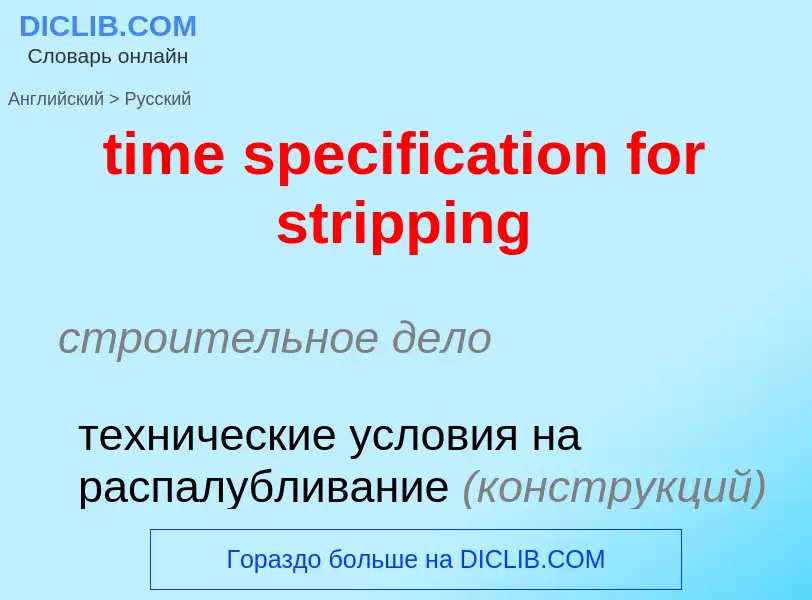 Vertaling van &#39time specification for stripping&#39 naar Russisch