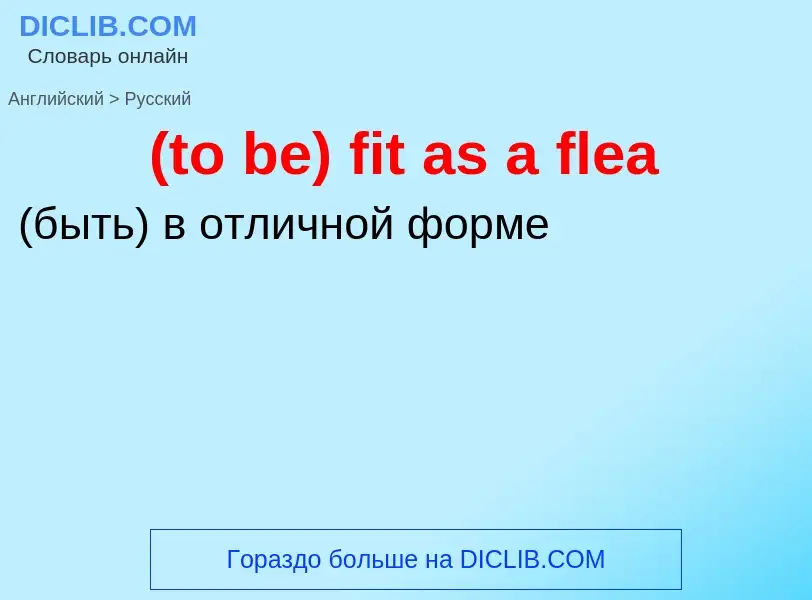 Как переводится (to be) fit as a flea на Русский язык