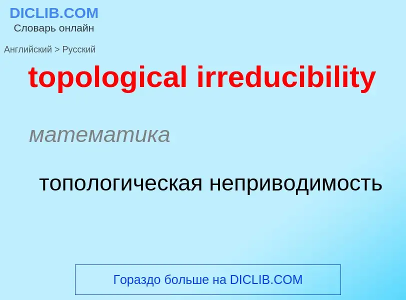 Как переводится topological irreducibility на Русский язык