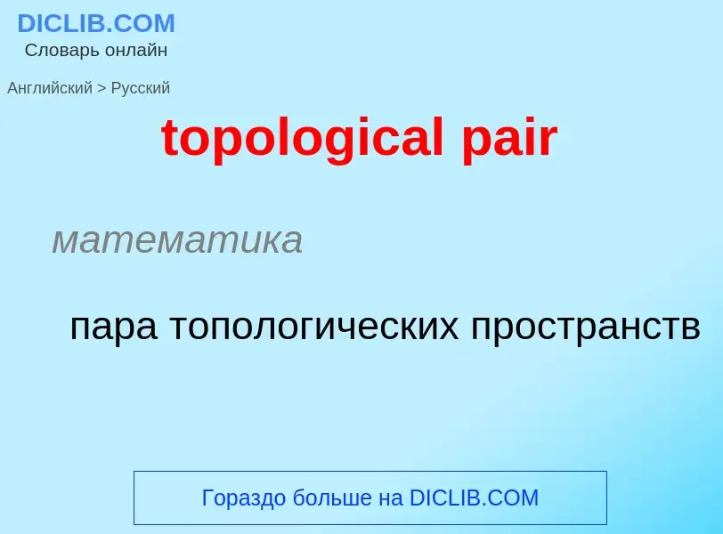 Как переводится topological pair на Русский язык