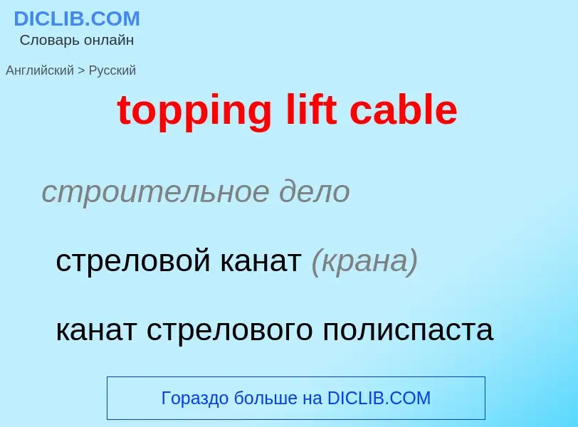 What is the Russian for topping lift cable? Translation of &#39topping lift cable&#39 to Russian