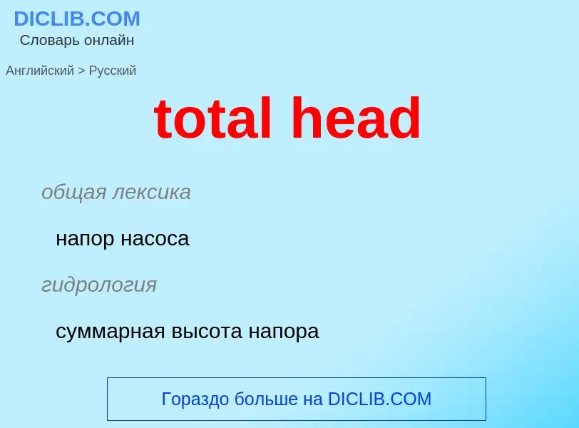 Как переводится total head на Русский язык