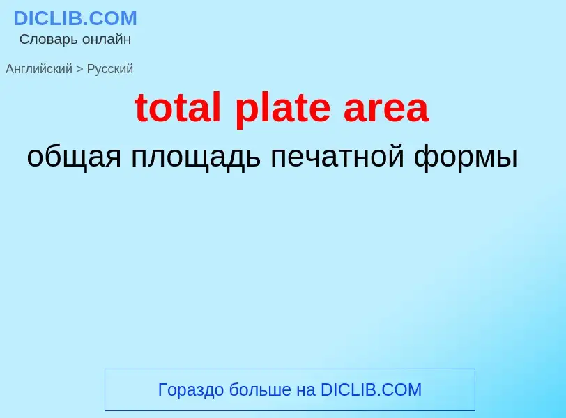 What is the Russian for total plate area? Translation of &#39total plate area&#39 to Russian