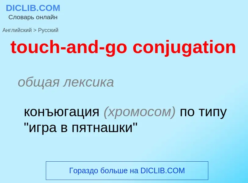 Как переводится touch-and-go conjugation на Русский язык