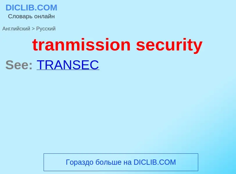 What is the Russian for tranmission security? Translation of &#39tranmission security&#39 to Russian