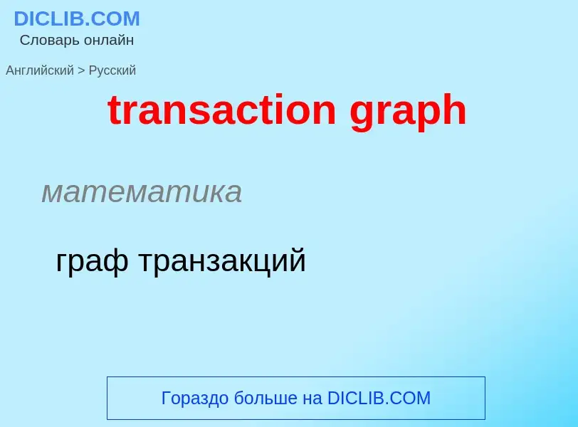 Como se diz transaction graph em Russo? Tradução de &#39transaction graph&#39 em Russo