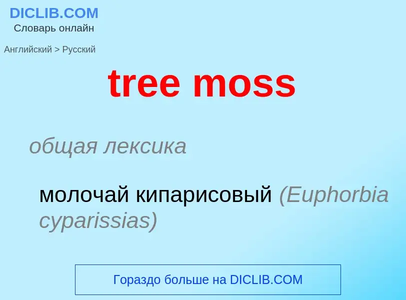 Como se diz tree moss em Russo? Tradução de &#39tree moss&#39 em Russo