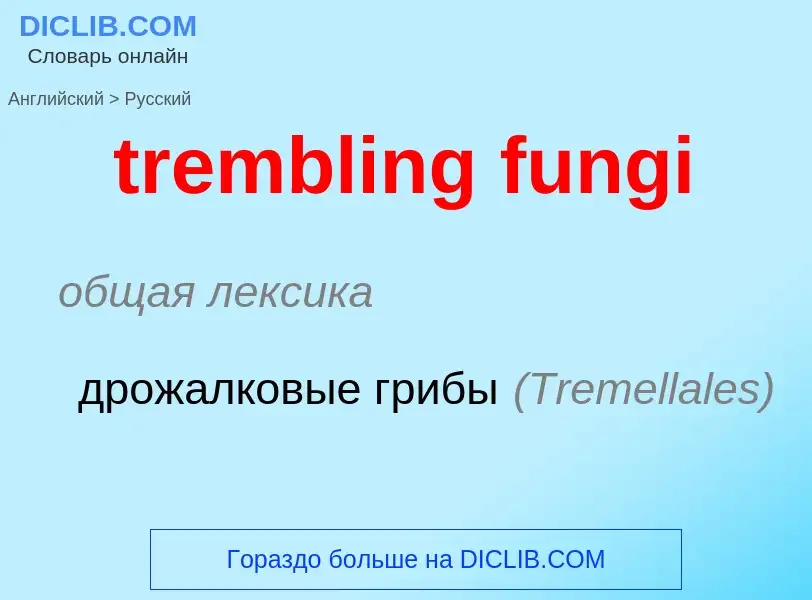 Traduction de &#39trembling fungi&#39 en Russe