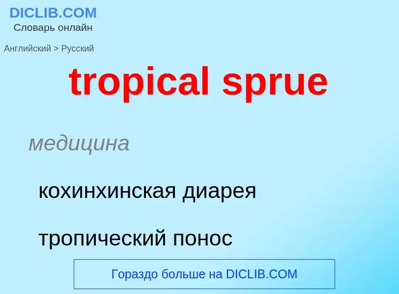 Vertaling van &#39tropical sprue&#39 naar Russisch