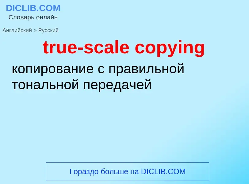 Как переводится true-scale copying на Русский язык