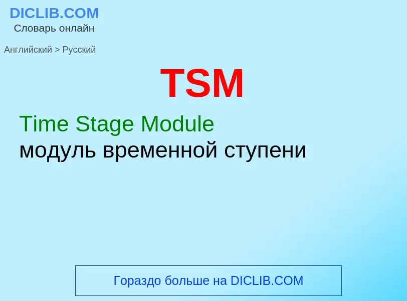 Как переводится TSM на Русский язык