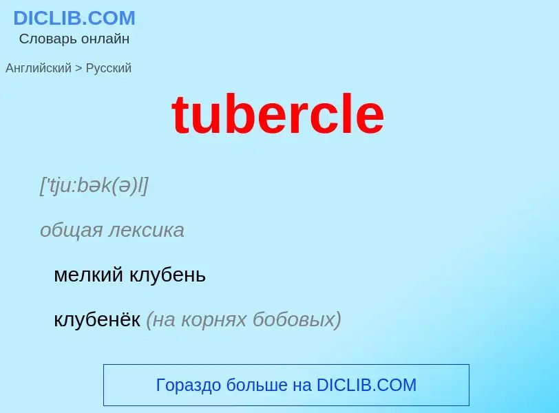 Como se diz tubercle em Russo? Tradução de &#39tubercle&#39 em Russo