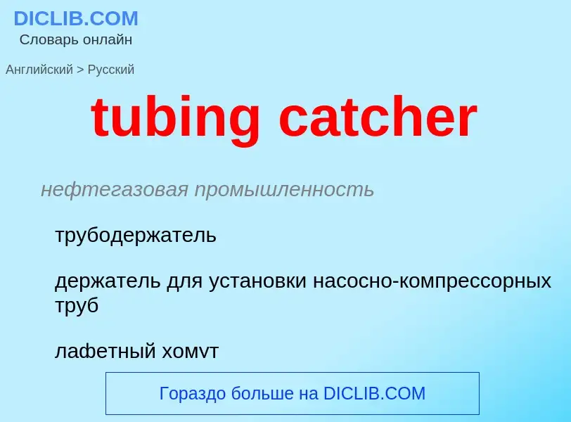 Как переводится tubing catcher на Русский язык