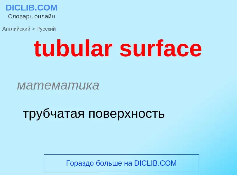 What is the Russian for tubular surface? Translation of &#39tubular surface&#39 to Russian