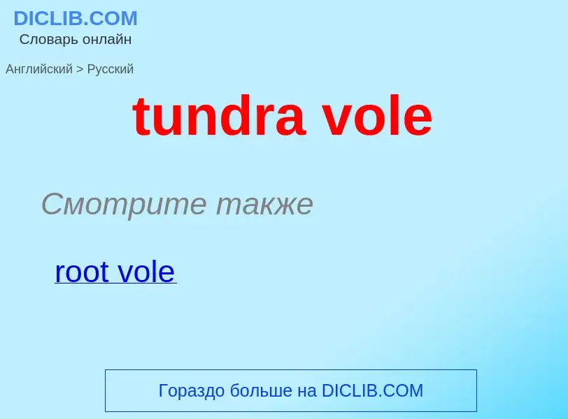 ¿Cómo se dice tundra vole en Ruso? Traducción de &#39tundra vole&#39 al Ruso