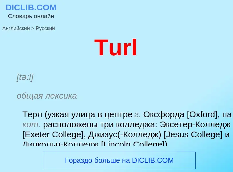 ¿Cómo se dice Turl en Ruso? Traducción de &#39Turl&#39 al Ruso